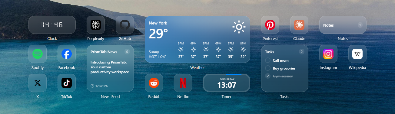 PrismTab Dashboard Interface